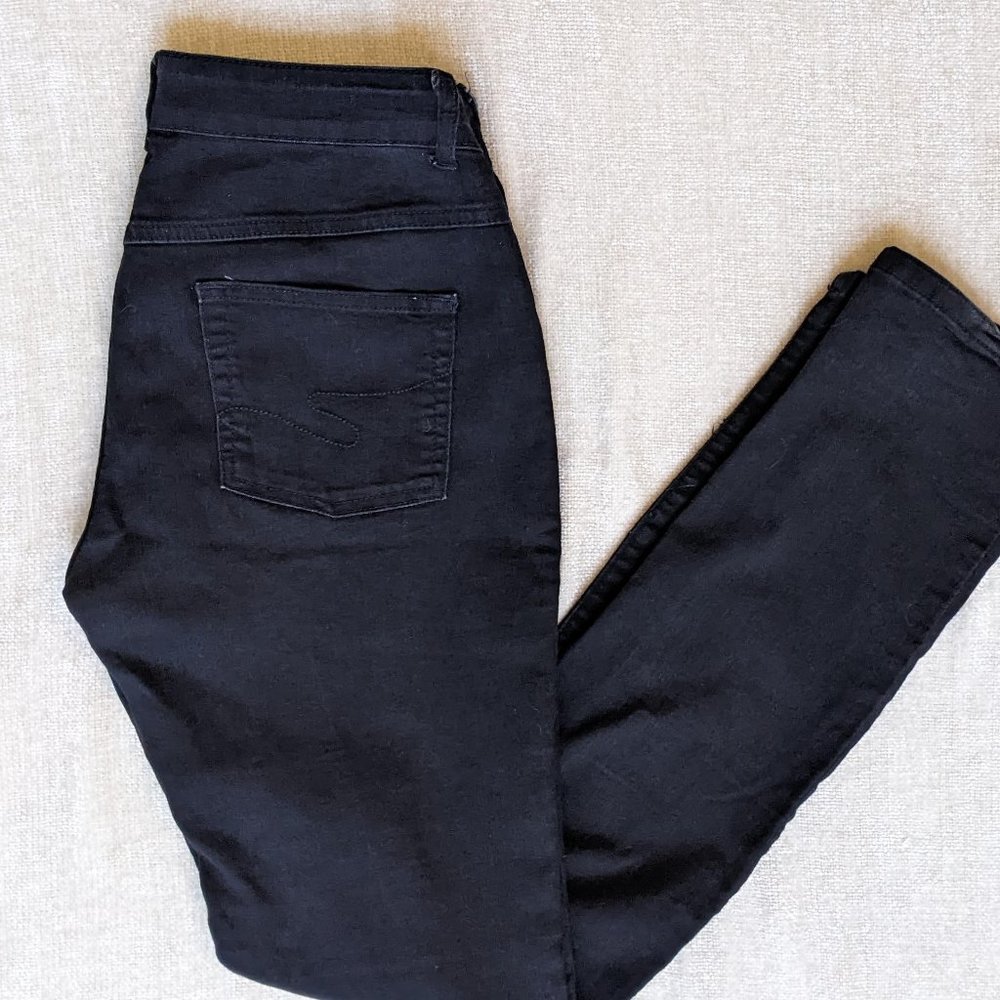 Seraphine Maternity Jeans -  Black Skinny Jeans - Pull on Under Belly Waist Band